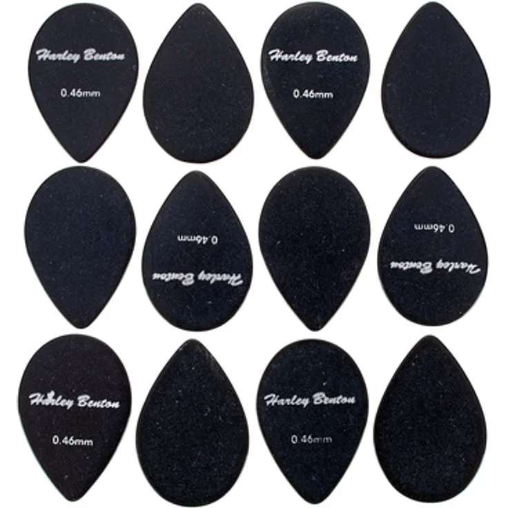 Harley Benton Small Tear Drop Pick Set 0,46, 12er Plectrum-Set aus Celluloid, Stärke 0,46 mm