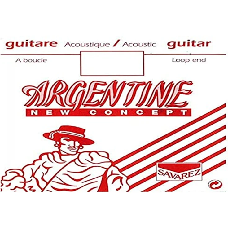 Savarez Argentine E1 .010-1011 Einzelsaite für Akustikgitarre, Extra Light .010", brillanter Klang für Gypsy Jazz und Manouche
