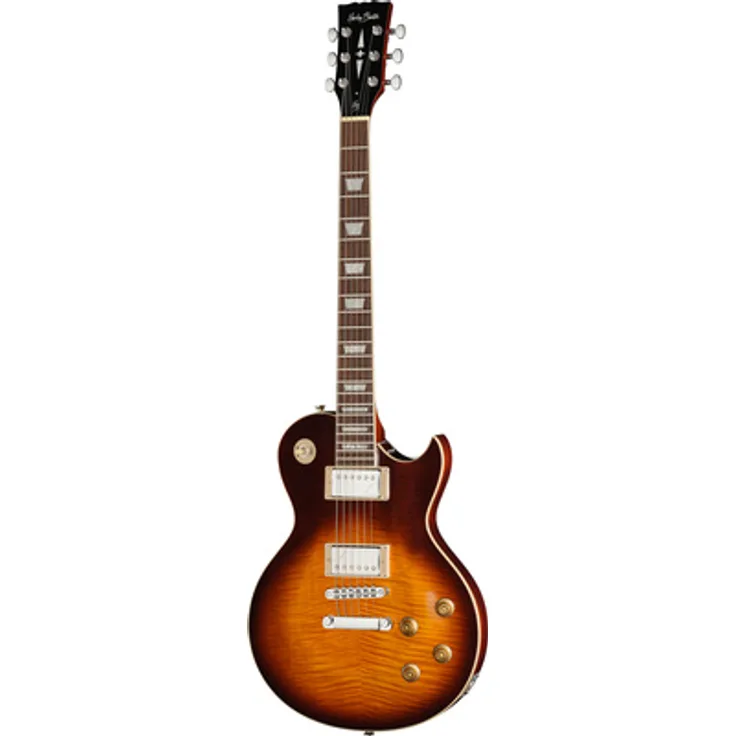 Harley Benton SC-550 Plus Fluence FTF, E-Gitarre im SC-Style mit Fishman Fluence Tonabnehmern und Faded Tobacco Flame Gloss Finish