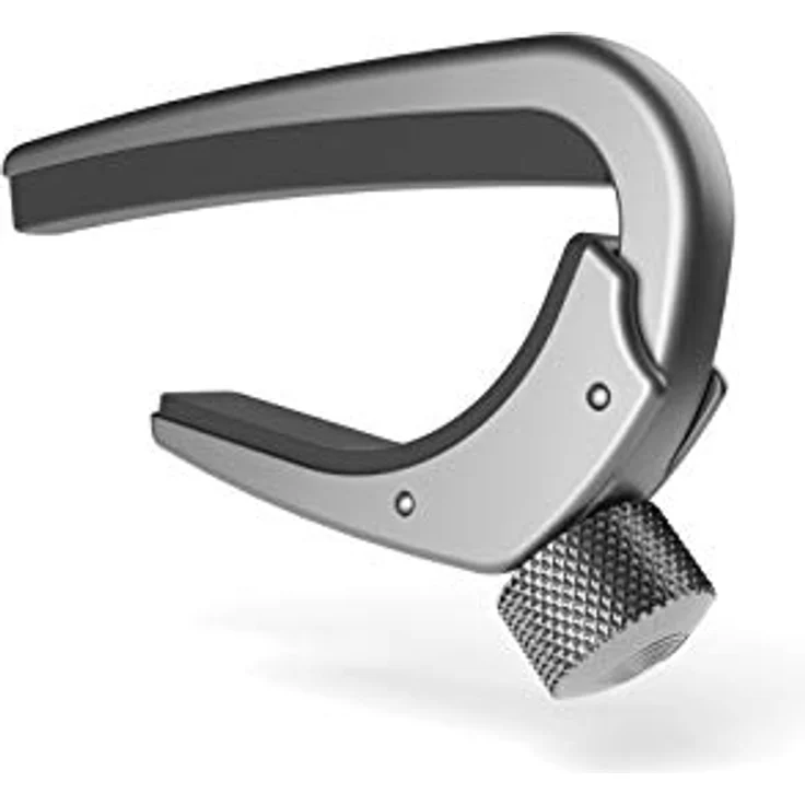 Daddario CP02S, Silber Kapodaster für Western- und E-Gitarre, hochwertiger Aluminium-Kapodaster mit Feingewinde und Ein-Hand-Bedienung – Bild 1