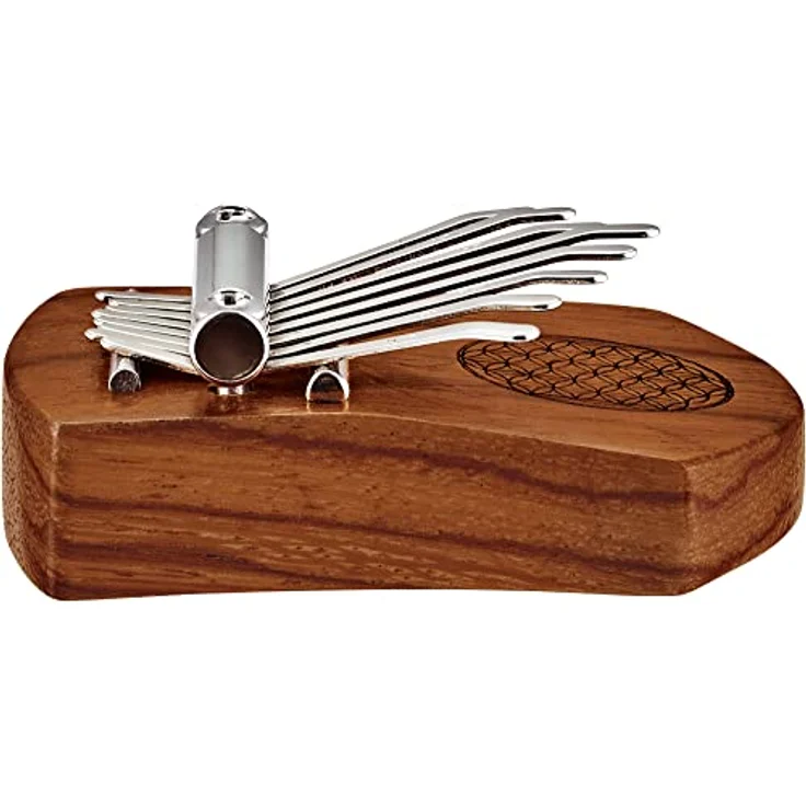 Sonic Energy Massivkörper Kalimba KL802FOL – C-Dur, 8 Töne, aus rotem Zebraholz mit Lebensblume – für Meditation, Yoga und Kinder – Bild 5