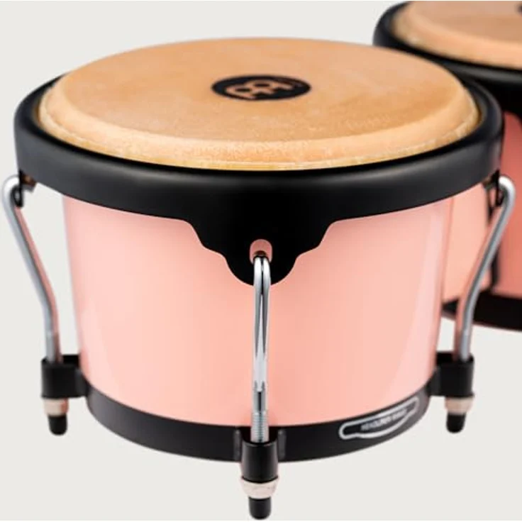 Meinl HB50FP Journey Bongo, 6,5" Macho & 7,5" Hembra, aus ABS Kunststoff, Flamingo Pink, handselektierte Wasserbüffelfelle, inklusive Stimmschlüssel – Bild 10