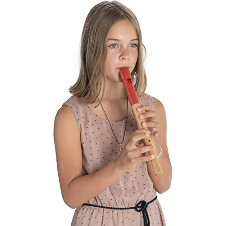 Classic Cantabile Pivella C-Sopran Blockflöte, 2-teilig, aus Ahornholz mit Kunststoffkopf, barocke Griffweise, rot, inkl. Etui, Grifftabelle, Wischerstab und Korkfett – Bild 2