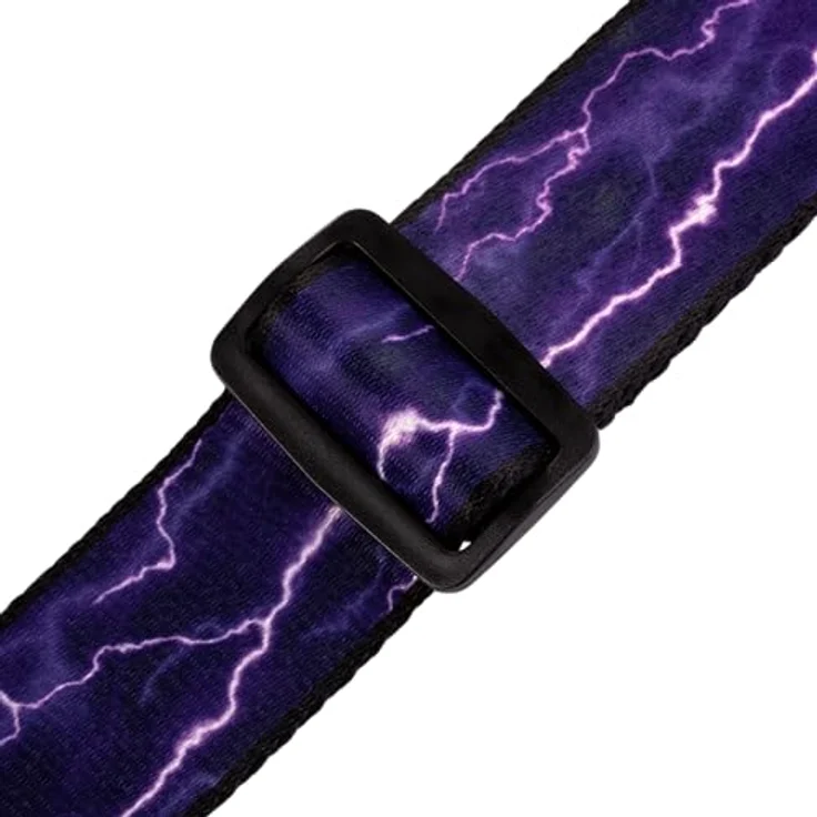 Levys Poly Strap MP-18, Gitarrengurt aus Polyester mit Lederendstück und Gleitschnalle, 2" Breite, violett, made in Canada – Bild 3