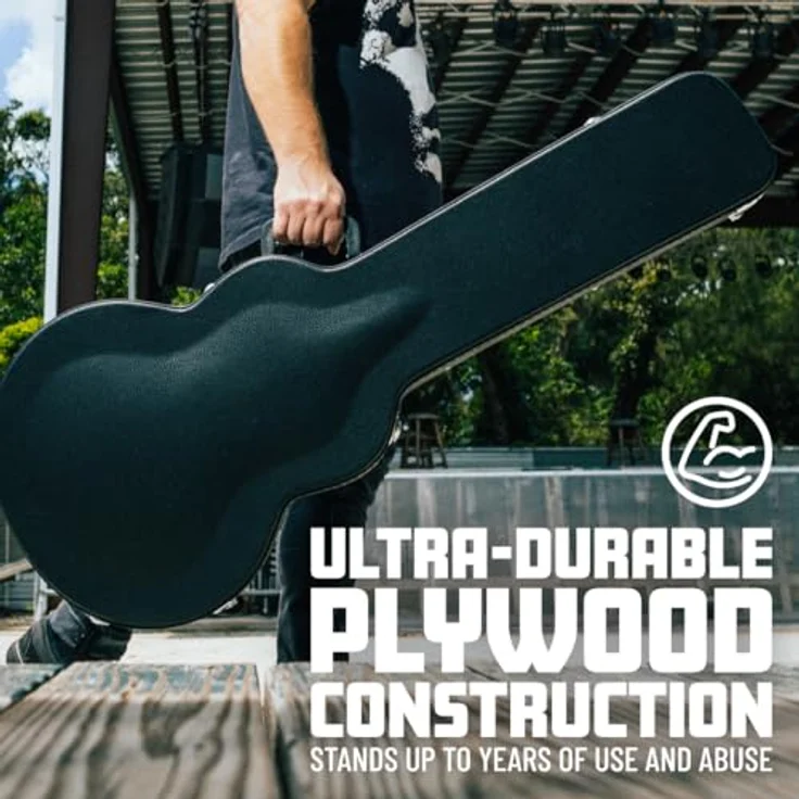 Gator GWE-Classic, Gitarrenkoffer für 4/4 Konzertgitarre, abschließbar, aus Sperrholz, schwarzer Tolex, mit schwarzem Plüschfutter, ergonomischem Tragegriff, Innenfach, Farbe: Schwarz – Bild 8