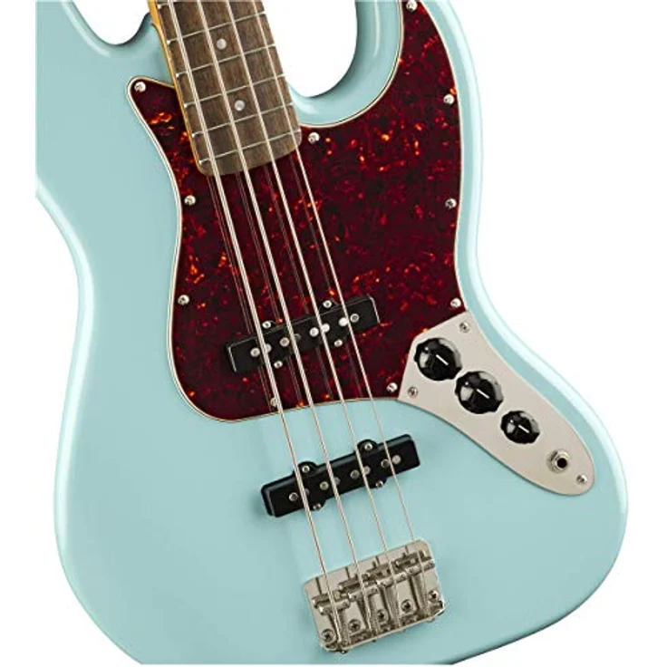 Fender Squier Classic Vibe 60er Jahre Präzisions-Bass, Alnico Tonabnehmer, Laurel Jazz, normale Größe, Daphne Blue – Bild 3