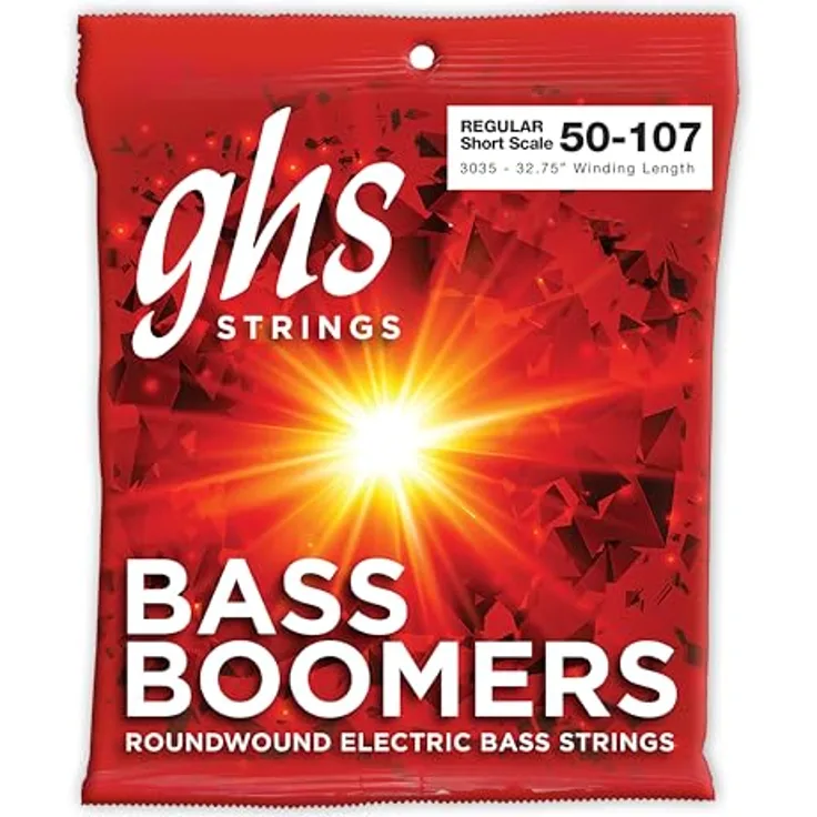 GHS Bass Boomers, Bass String Set 4-String Light .050-.107 für Short Scale, Nickel plated Steel