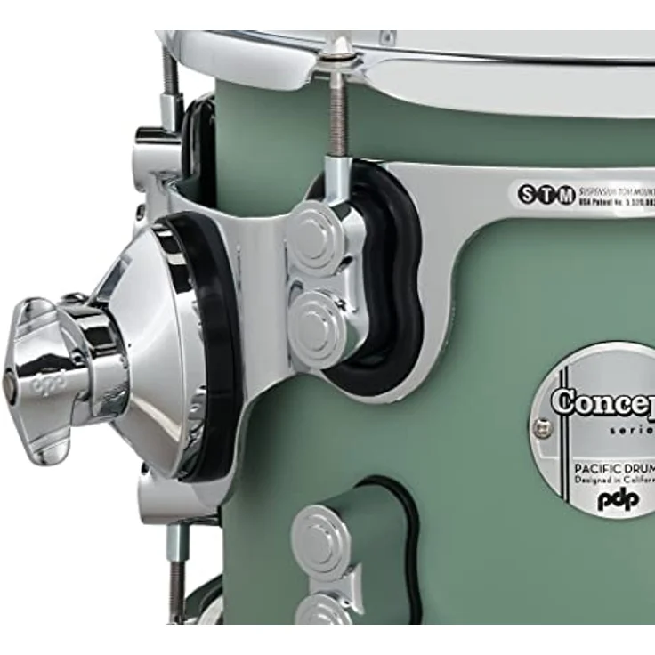 DW PDP CM7 Concept Maple Schlagzeug Set, 100% Ahornholz, Satin Seafoam, 7-lagig Toms und Bassdrum, 10-lagig Snare Drum, 22"x18" Bass Drum – Bild 5
