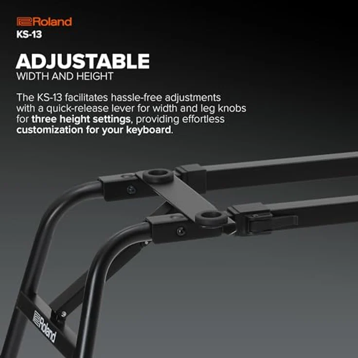 Roland KS-13 Keyboardstativ, Tischform für 88-Tasten Keyboards, höhenverstellbar, hohe Stabilität, zusammenklappbar – Bild 3