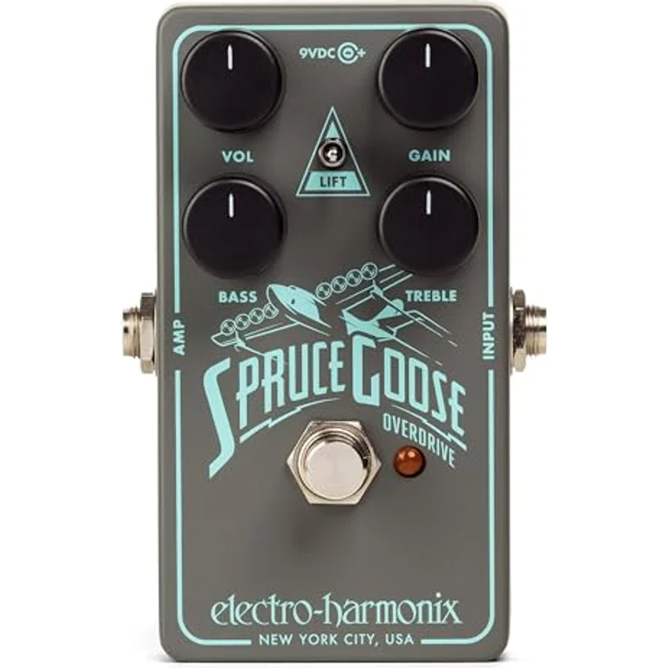Electro Harmonix Spruce Goose Overdrive, Effektpedal für E-Gitarre mit weicher Übersteuerung, 3 Gain-Einstellungen und erweiterter EQ – Bild 1