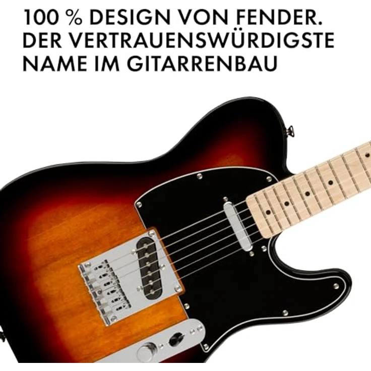 Squier by Fender Affinity Series Telecaster, E-Gitarre mit Ahorngriffbrett und schwarzer Schlagplatte, 3-Tone Sunburst, inkl. kostenlose virtuelle Kurse auf Fender Play – Bild 4