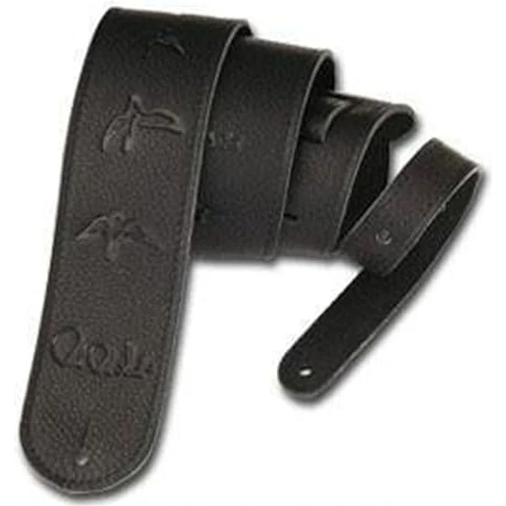 PRS Gurt ACC-3119, Gitarrengurt aus Leder, schwarz mit geprägten Vögeln, maximale Länge 90 cm, Breite 6 cm – Bild 2