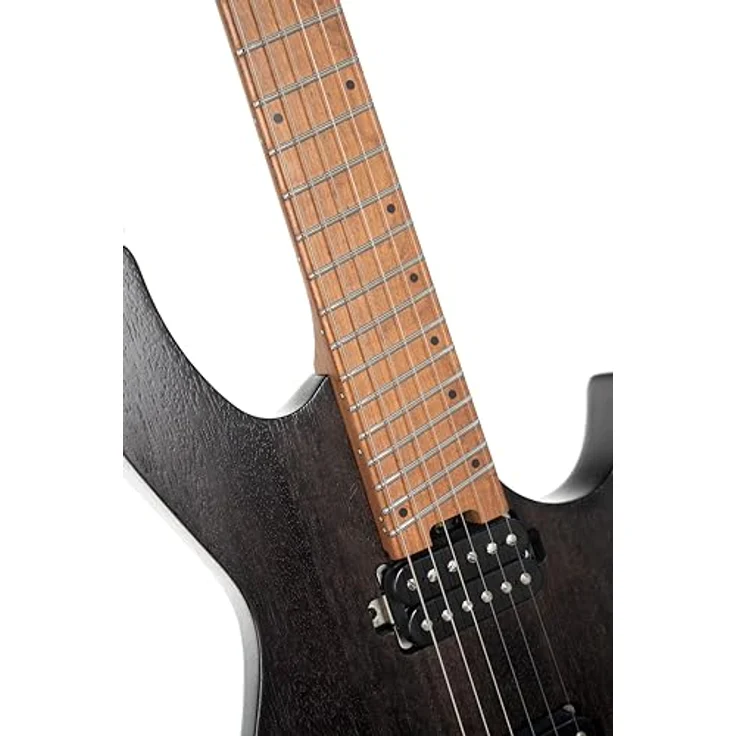 Cort Space G6MS SGTK, 6-saitige Headless Multiscale E-Gitarre mit Okoume Korpus, Trans Black Semi Gloss Finish, 24 Jumbo Edelstahl Bünde, inkl. Gigbag – Bild 12