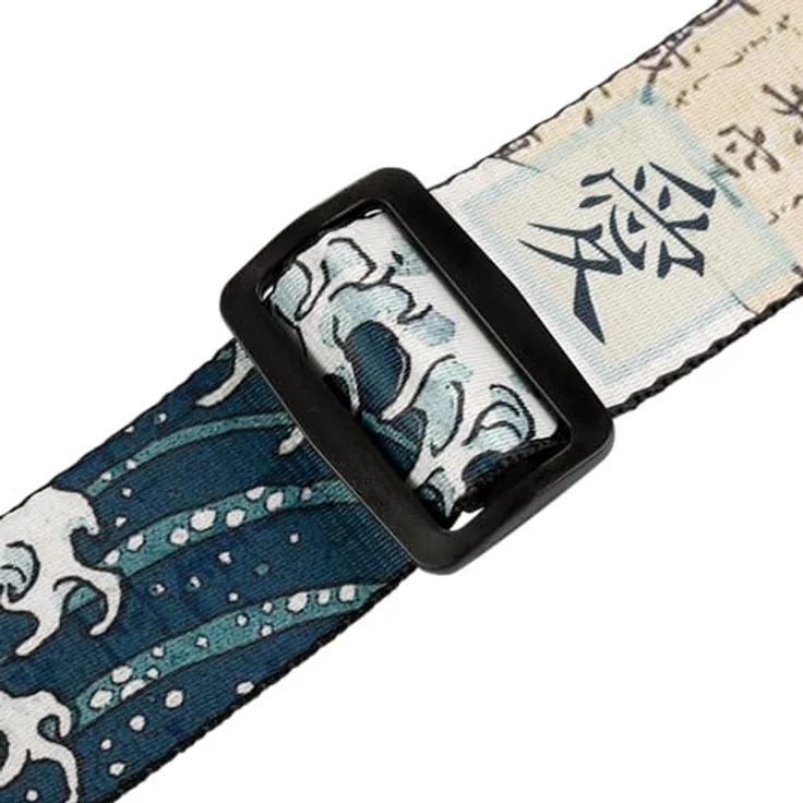 Levys Poly Strap 2" Koi, Gitarrengurt aus Polyester mit Leder-Endstück, verstellbar von 107 cm bis 151 cm, mehrfarbig mit Koi Fisch Design – Bild 3