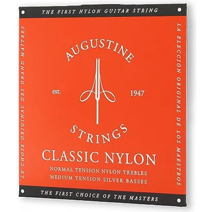 Augustine Klassikgitarre-Saiten Classic Red, 3x Satz normal/medium, Nylon-Diskantsaiten und versilberte Basssaiten – Bild 3