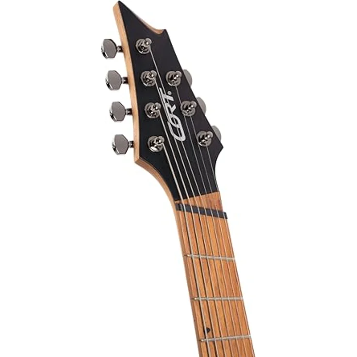 Cort KX307MS Open Pore Mahagony, 7-saitige E-Gitarre im ST-Style, Multiscale, Mahagoni-Korpus, gerösteter Ahorn-Hals, Power Bar Humbucker – Bild 3