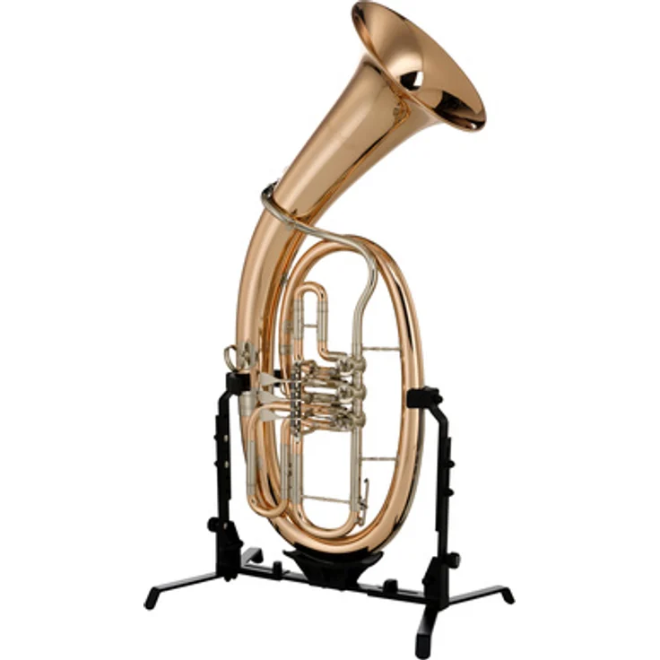 Josef Lidl Bb-Tenor Horn LTH 721-3, Goldmessing mit 3 Drehventilen, 240 mm Trichter und versilbertem Mundstück, lackiert