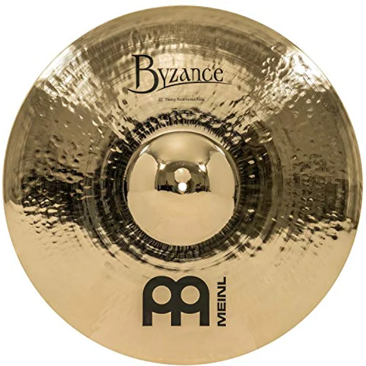 Meinl 22" Byzance Heavy Hammered Ride, Schlagzeugbecken aus B20 Bronze, brillantes Finish, schwer und anschlagbetont, ideal für härtere Musikstile