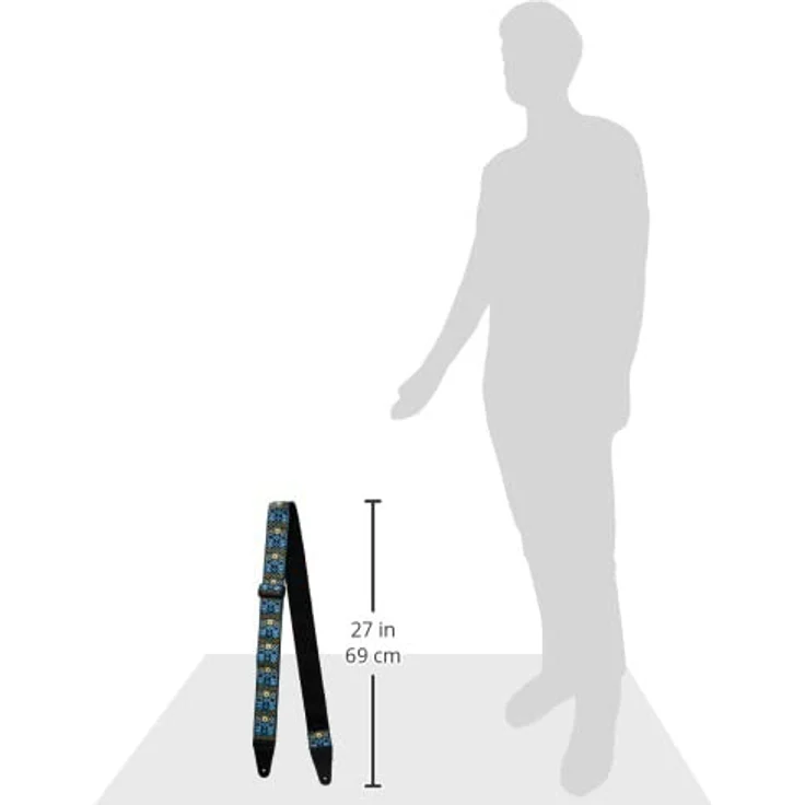 Fender Festival Collection Strap Blue, Gitarrengurt aus reißfestem Polypropylen, verstellbar von 80 cm bis 148 cm, mit Lederenden und Fender Logo, Breite 5 cm – Bild 6