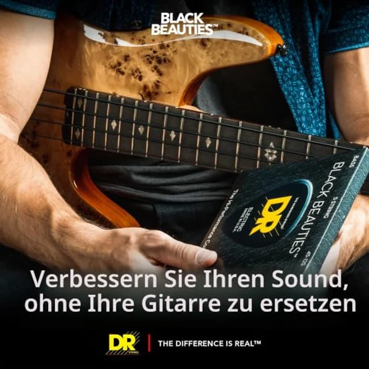 DR Black Beauties Bass 5 Saiten 45-130, beschichtete Gitarrensaiten mit K3-Technologie für klaren Klang und erhöhte Klanglebensdauer – Bild 4