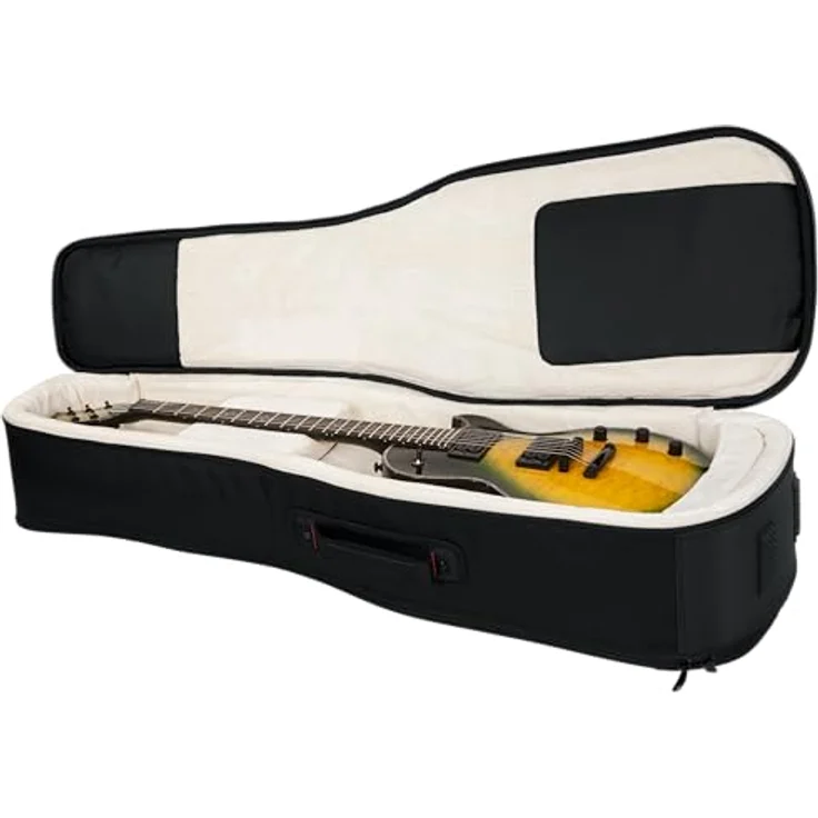 Gator G-PG E-Guitar Double Bag, professionelles Gigbag für 2 E-Gitarren mit Micro-Fleece Innenfutter und Regenschutz, schwarz – Bild 6
