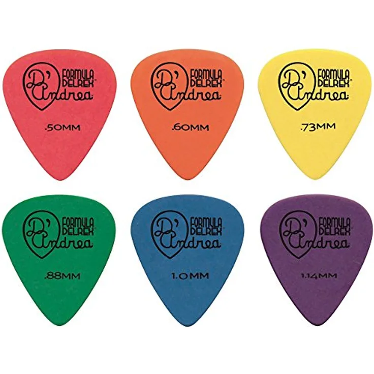 dAndrea Delrex Standard Pick Set 0,88 mm, 12er Pack Plektren aus Delrex, grün, Standard 351 Form