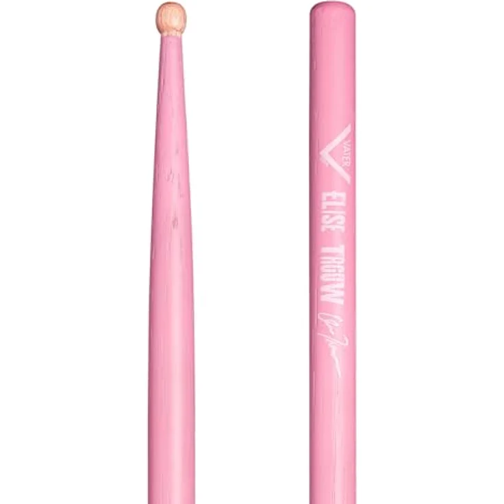 Vater VHETW Elise Trouw Signature, Drumsticks aus Hickory mit rundem Kopf, Durchmesser 13,7mm, Länge 406,4mm, pink – Bild 1