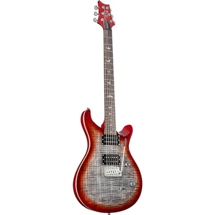 PRS SE Custom 24/08, E-Gitarre mit Mahagoni Korpus, geflammter Ahorn Decke, PRS TCI "S" Humbuckern, Charcoal Cherry Burst Finish, inkl. PRS SE Gigbag