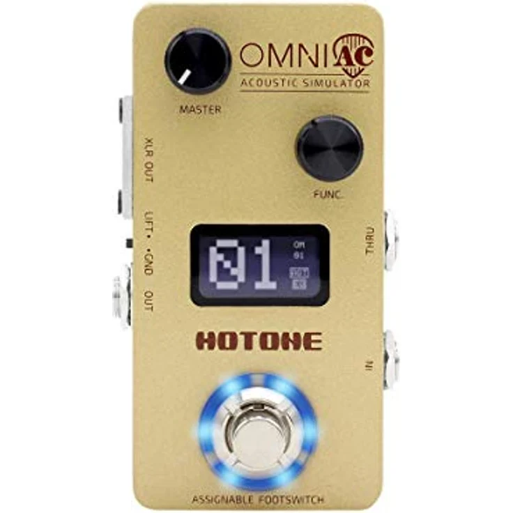 Hotone Omni AC, Akustik-Simulator Effektpedal mit 15 Klangsimulationen und 4-Band EQ – Bild 1