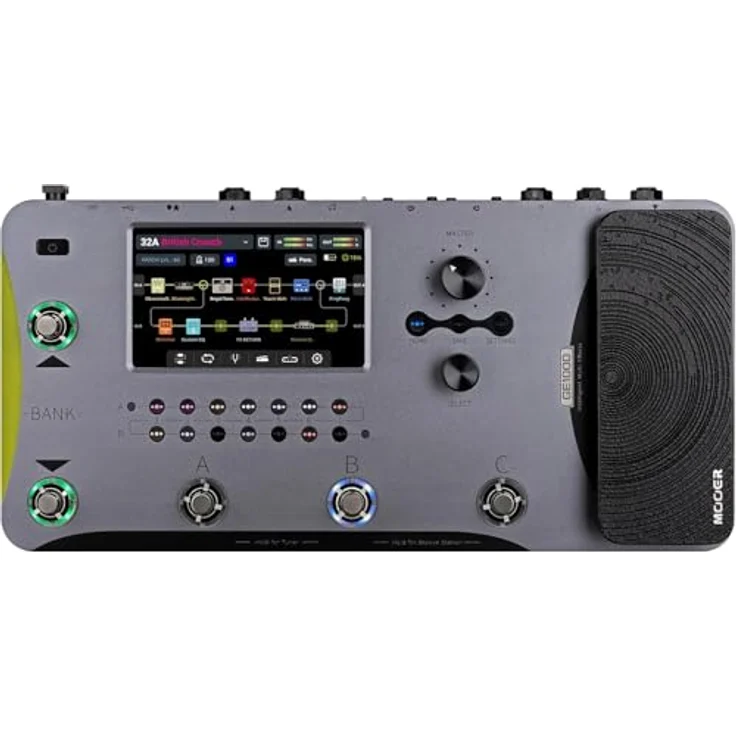 Mooer GE1000, Gitarren-Multieffektprozessor mit 255 User Presets, 5-Zoll-Touchscreen, USB Audio Interface und integrierter Drum Machine – Bild 1