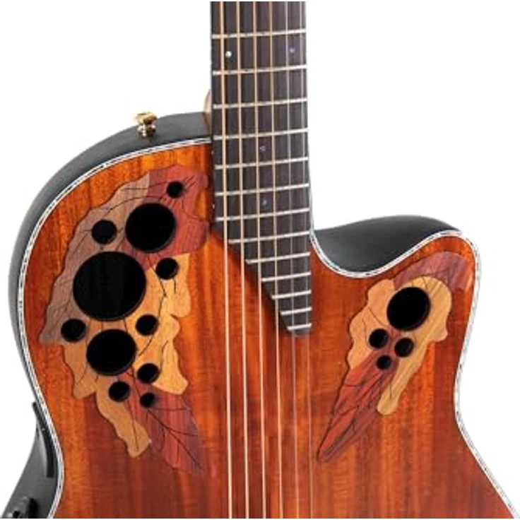 Ovation Celebrity Elite Plus CE44P-FKOA-G, Westerngitarre mit geriegelter Koa Decke, Cutaway, Lyrachord Mid-Depth Korpus, natur Hochglanz – Bild 3