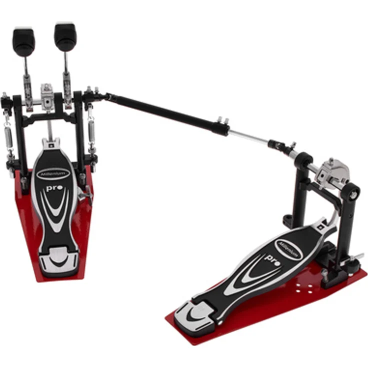 Millenium PD-223 Pro Series, Doppel Bass Drum Pedal für Linksfuß, Direktantrieb mit einstellbarem Federzug und drehbarem Schlegel