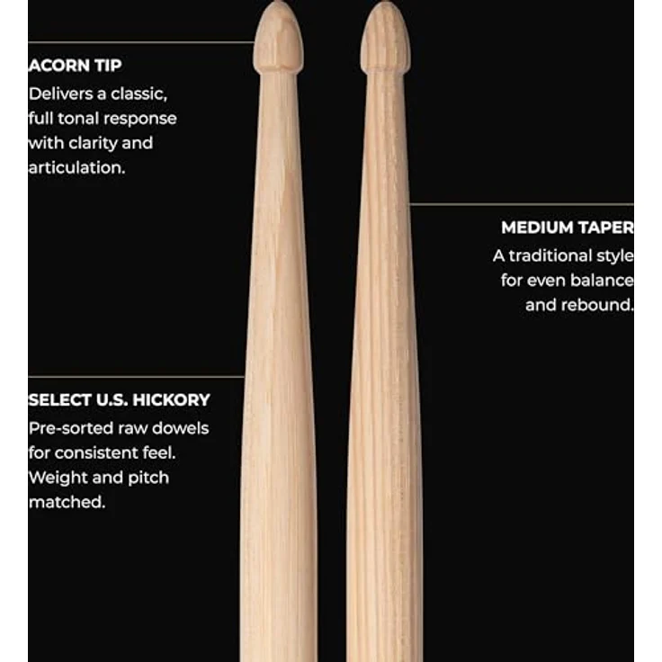 Meinl El Estepario Siberiano Signature, Drumsticks aus American Hickory, leicht, 416 mm Länge, 14,1 mm Durchmesser – Bild 4