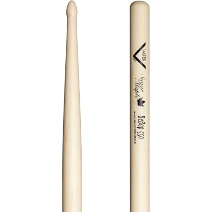 Vater Sugar Maple Bebop 550, Drumsticks aus Sugar Maple Holz mit Quick Taper und Small Tip, 16" Länge, 0,55" Durchmesser