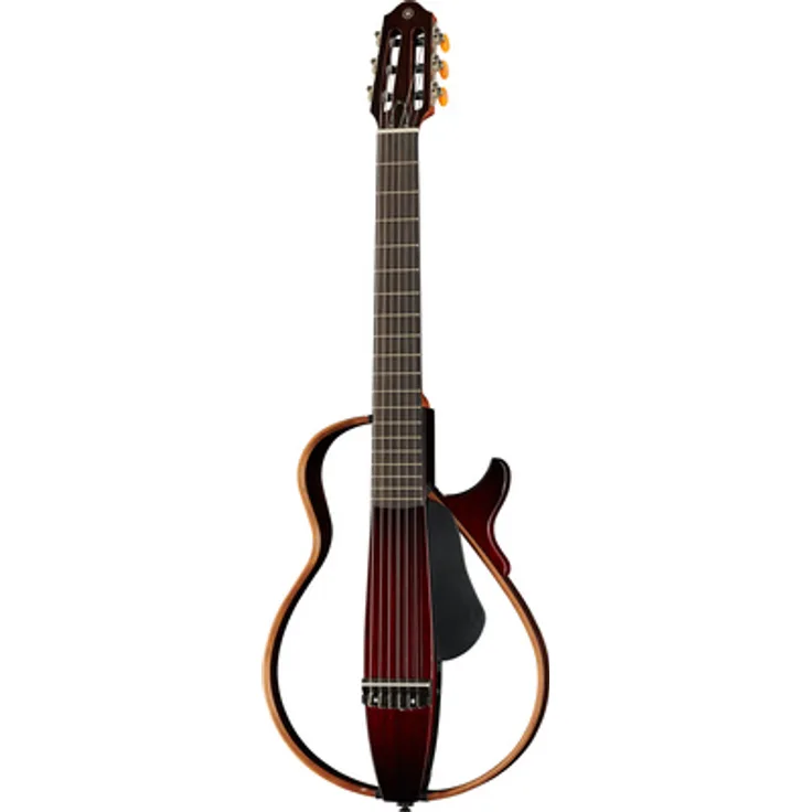 Yamaha SLG200N CRB, Silent Guitar mit Nylonsaiten, Mahagoni Korpus, Crimson Red Burst, inkl. Softbag und In-Ear Kopfhörern