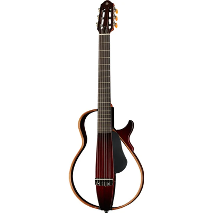 Yamaha SLG200N CRB, Silent Guitar mit Nylonsaiten, Mahagoni Korpus, Crimson Red Burst, inkl. Softbag und In-Ear Kopfhörern