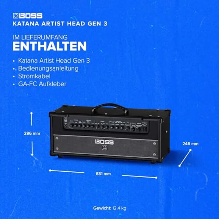 Boss Katana Artist Head Gen 3, 100 Watt Modeling Verstärker mit Tube Logic-Sound und fünf Effekt-Sektionen, grau-schwarz – Bild 7