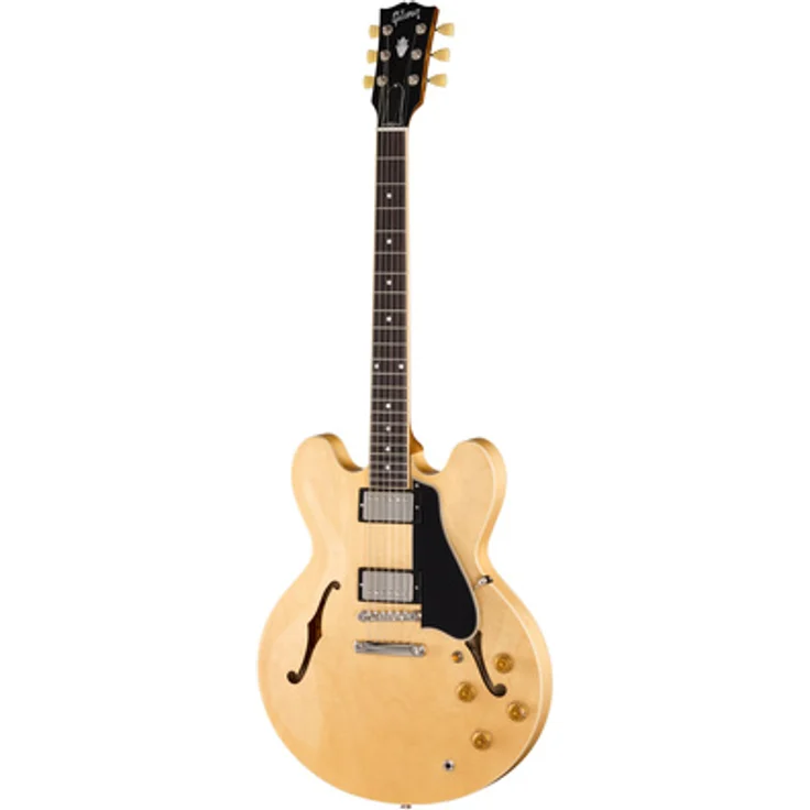Gibson ES-335 50s Vintage Natural, Semi-Hollow E-Gitarre mit Mahagoni-Hals und Custombucker Tonabnehmer, Vintage Natural Finish