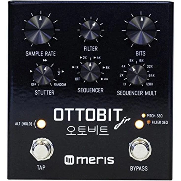 Meris Ottobit Jr. Pedal, Bit Crusher/Sample Reduction Effekt Pedal mit MIDI-Steuerung und 16 Presets, schwarz – Bild 1