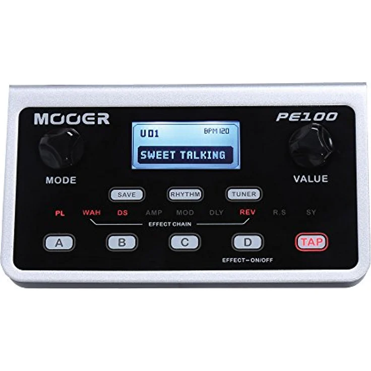Mooer PE 100 Portable Guitar Effects, Multieffektgerät für E-Gitarre mit 39 Effekttypen, 99 Presets, integrierten Stimmgerät und Schlagzeug-Rhythmen, kompakt und leicht – Bild 1