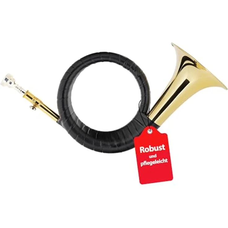 Classic Cantabile FPH-100 Fürst-Pless-Horn, B-Stimmung, Messing, mit Trompetenmundstück und Tasche, schwarz – Bild 1