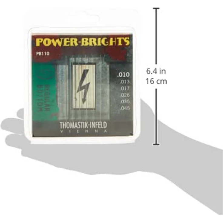 Thomastik Power Brights PB110, E-Gitarren Saiten Medium Light 010-045 mit korrosionsgeschützter Messing-Beschichtung und magnecore Wicklung – Bild 6