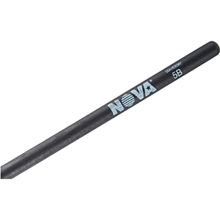 Vic Firth 5BB Hickory Nova Black Wood, Schlagzeugstöcke mit ovalem Holzkopf, 406 mm Länge, 15,1 mm Durchmesser, schwarz – Bild 4