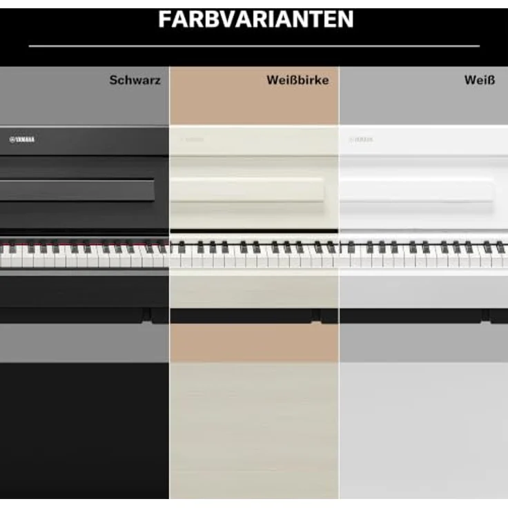 Yamaha YDP-S36 WB Arius, Digital Piano mit 88 gewichteten Hammermechanik-Tasten, 10 Sounds, Bluetooth Audio/Midi, Farbe Weiß Birke – Bild 7