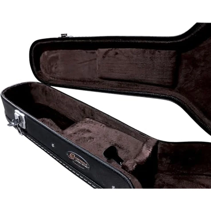Ortega Acoustic Bass Case OABCSTD, Gitarrenkoffer aus schwarzem Vinyl mit 15mm Polsterung und Zubehörfach, Innenmaße: 127cm x 42,5cm x 32,5cm x 14cm – Bild 3