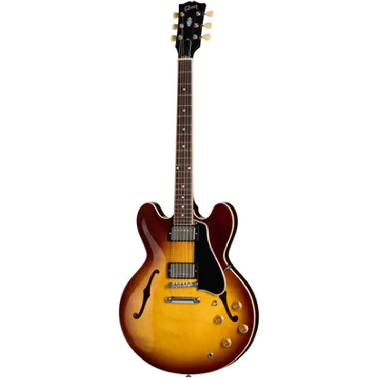 Gibson ES-335 50s VTB, Semi-Hollow E-Gitarre in Vintage Tobacco Burst mit Custombucker Tonabnehmer und Mahagoni-Hals