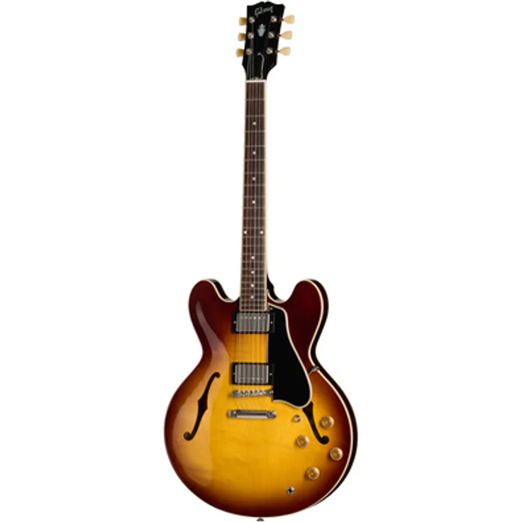 Gibson ES-335 50s VTB, Semi-Hollow E-Gitarre in Vintage Tobacco Burst mit Custombucker Tonabnehmer und Mahagoni-Hals