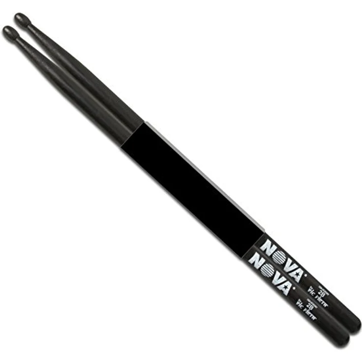 Vic Firth 2BB Nova Hickory Drumsticks, Schwarz, 412mm Länge, 15,8mm Durchmesser, Ovaler Holzkopf – Bild 3