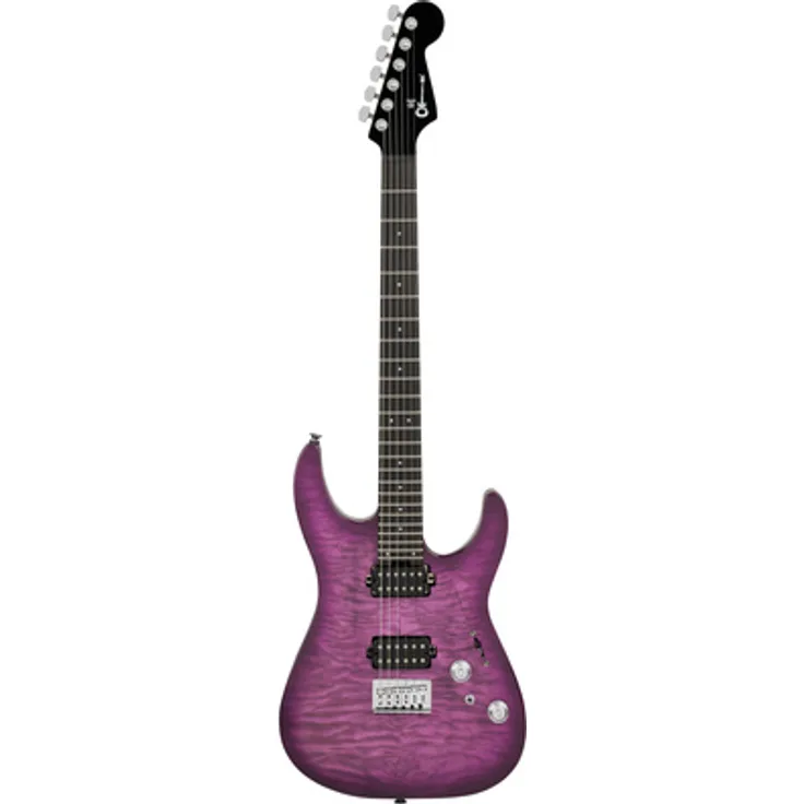 Charvel Pro Mod Plus DK24 VRAD, E-Gitarre mit Linde Korpus, Wölkchenahorn Decke, Ebenholz Griffbrett, Violet Radiance