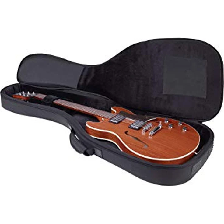 Rockbag Starline Hollowbody Guitar Bag, Gitarrentasche aus 600 Denier Polyester, Schwarz, gepolstert mit 20 mm Schaumstoff, wasserabweisend, mit Rucksacktragegurten – Bild 5